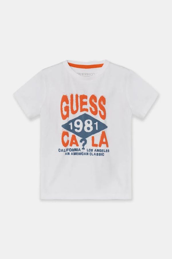Guess Dječja pamučna majica kratkih rukava Guess boja: bijela, s tiskom, N4BI00 I3Z14