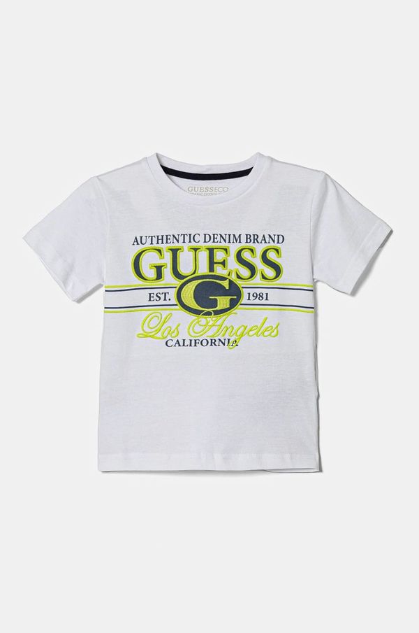 Guess Dječja pamučna majica kratkih rukava Guess boja: bijela, s tiskom, N5RI23 K8HM4
