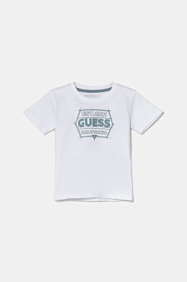 Guess Dječja pamučna majica kratkih rukava Guess boja: bijela, s tiskom, N5RI25 K8HM4