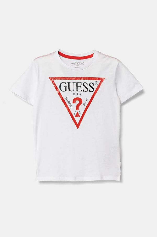 Guess Dječja pamučna majica kratkih rukava Guess boja: bijela, s tiskom, N73I55 K8HM0