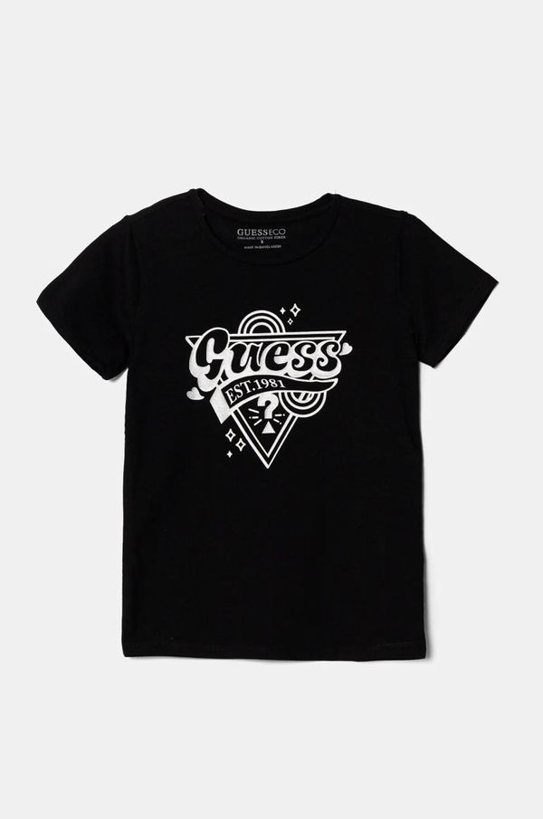 Guess Dječja pamučna majica kratkih rukava Guess boja: crna, J5RI02 K6YW4