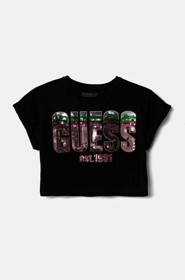 Guess Dječja pamučna majica kratkih rukava Guess boja: crna, J5RI10 K8HM4