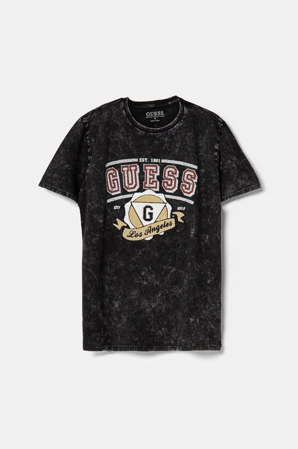 Guess Dječja pamučna majica kratkih rukava Guess boja: crna, s uzorkom, L5RI08 K8HM4