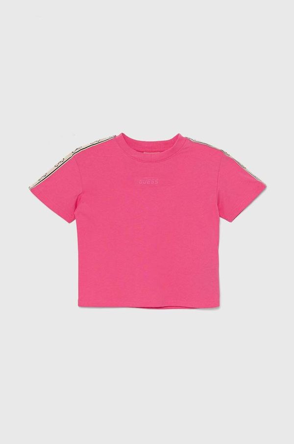 Guess Dječja pamučna majica kratkih rukava Guess boja: ružičasta, J3RI47 I3Z14