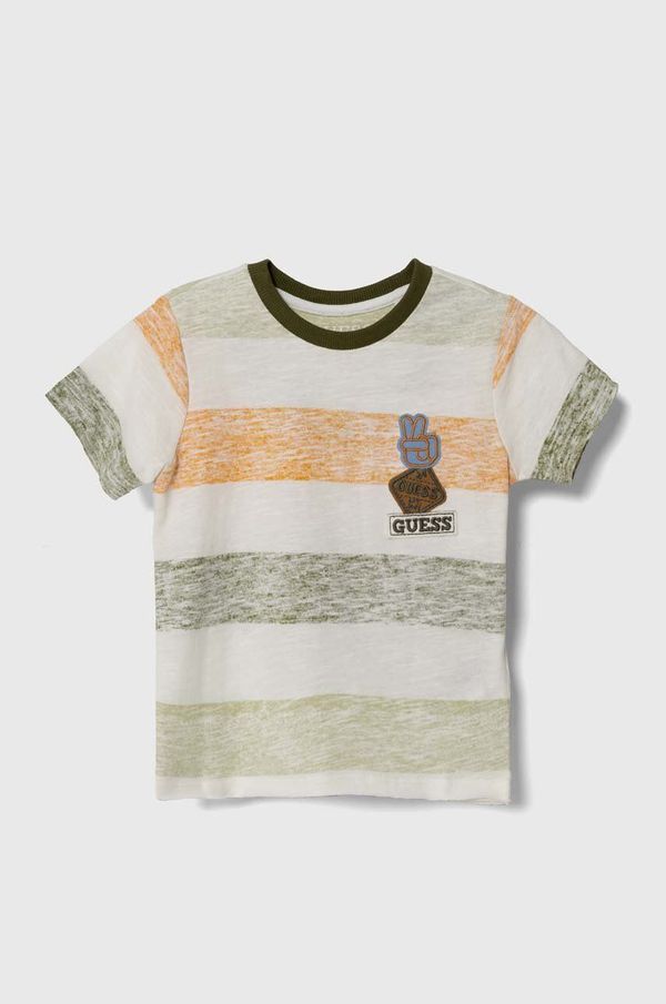 Guess Dječja pamučna majica kratkih rukava Guess boja: zelena, s uzorkom