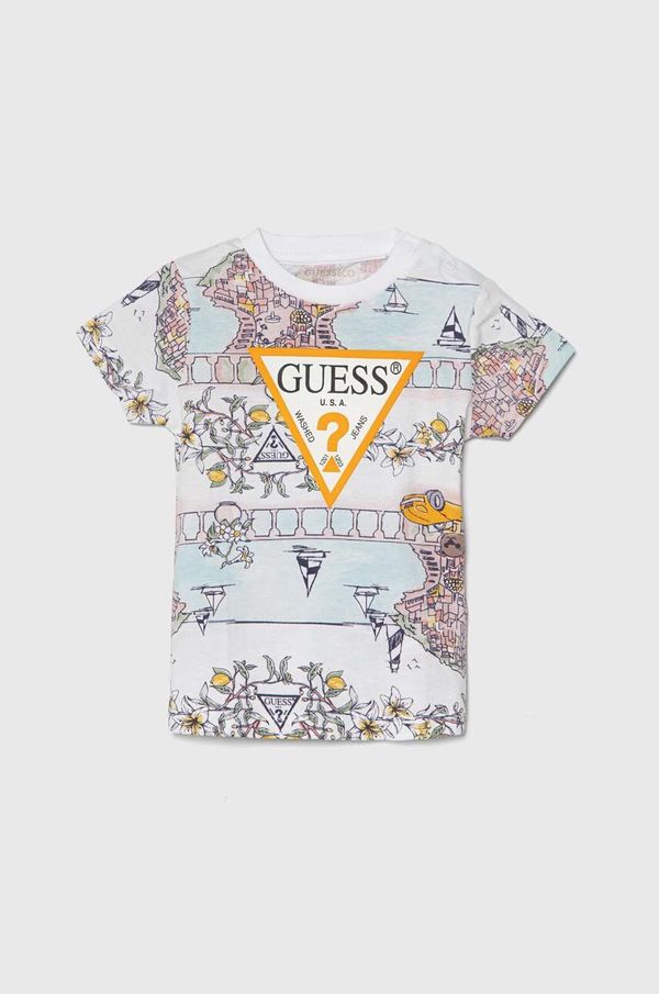 Guess Dječja pamučna majica kratkih rukava Guess s uzorkom