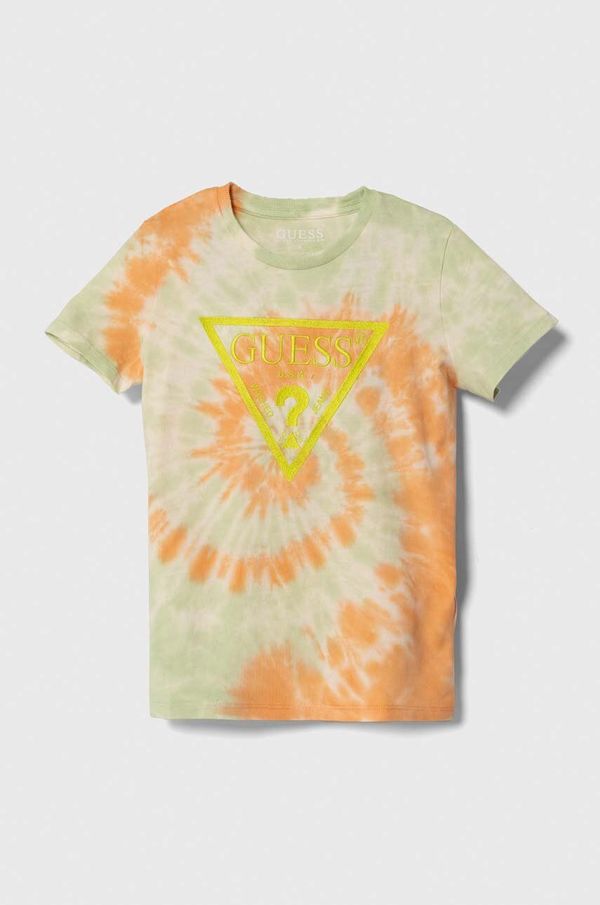 Guess Dječja pamučna majica kratkih rukava Guess s uzorkom
