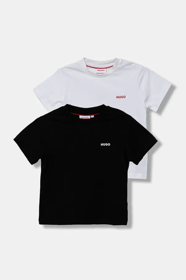 HUGO Dječja pamučna majica kratkih rukava HUGO 2-pack