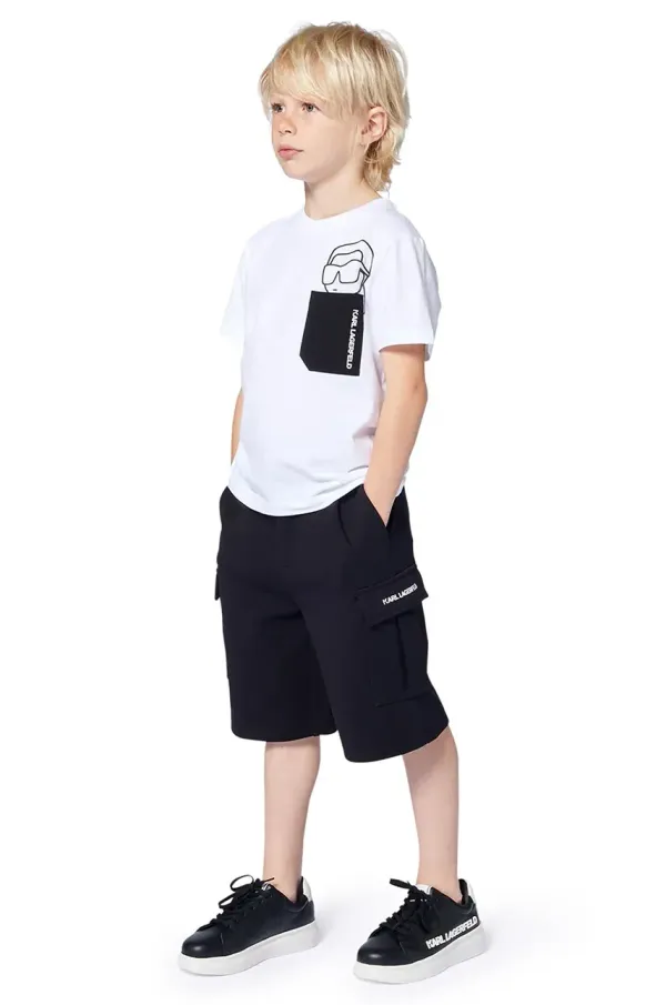 Karl Lagerfeld Dječja pamučna majica kratkih rukava Karl Lagerfeld boja: bijela, s tiskom, Z30423