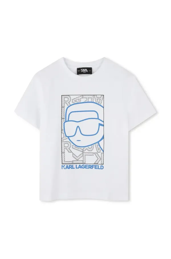 Karl Lagerfeld Dječja pamučna majica kratkih rukava Karl Lagerfeld boja: bijela, s tiskom, Z30563