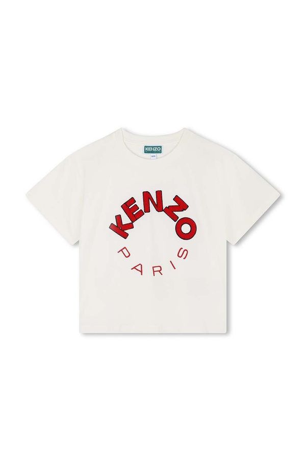 Kenzo kids Dječja pamučna majica kratkih rukava Kenzo Kids boja: bež, s tiskom, K60756