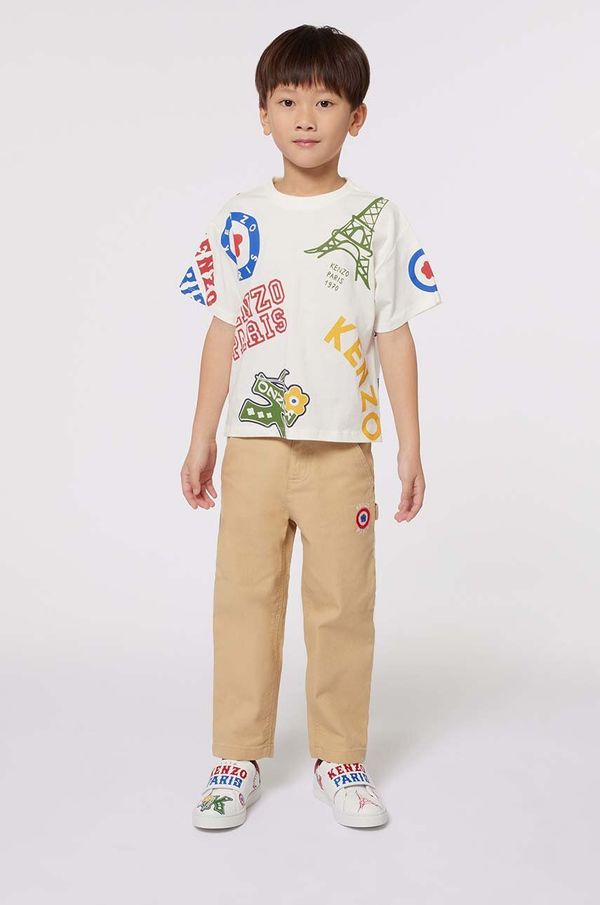Kenzo kids Dječja pamučna majica kratkih rukava Kenzo Kids boja: bijela, s tiskom, K60758