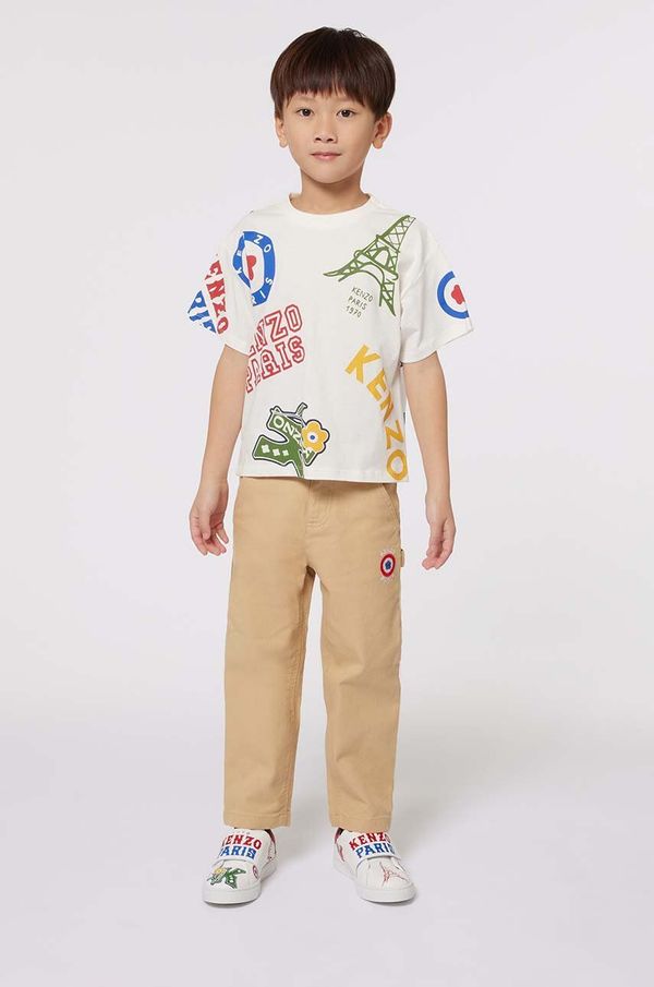 Kenzo kids Dječja pamučna majica kratkih rukava Kenzo Kids boja: bijela, s tiskom, K60758