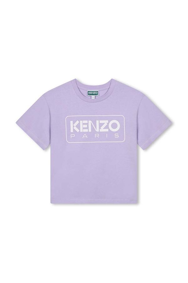 Kenzo kids Dječja pamučna majica kratkih rukava Kenzo Kids boja: ljubičasta, K60704