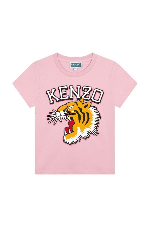 Kenzo kids Dječja pamučna majica kratkih rukava Kenzo Kids boja: ružičasta, K60765