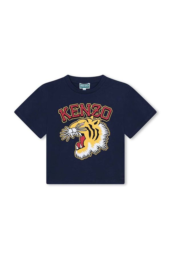 Kenzo kids Dječja pamučna majica kratkih rukava Kenzo Kids boja: tamno plava, s tiskom, K60746