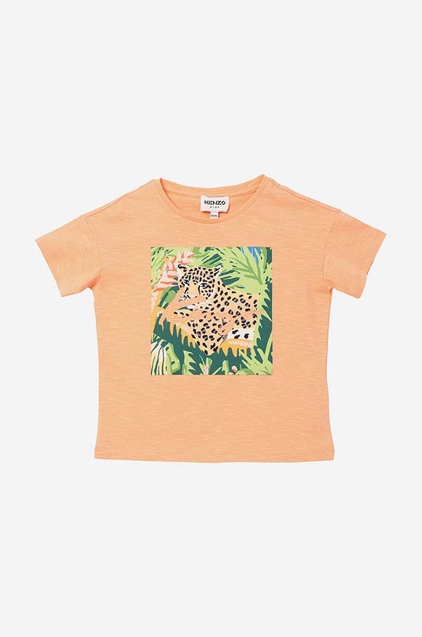 Kenzo kids Dječja pamučna majica kratkih rukava Kenzo Kids Short Sleeves Tee-Shirt boja: narančasta