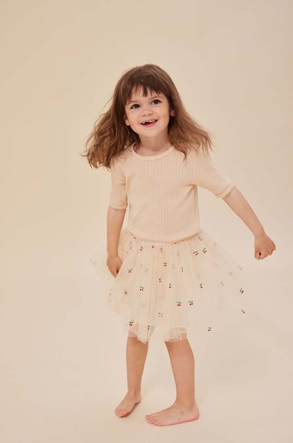 Konges Sløjd Dječja pamučna majica kratkih rukava Konges Sløjd boja: bež, bez uzorka