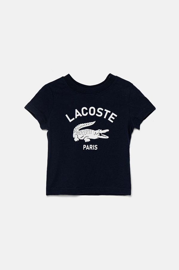 Lacoste Dječja pamučna majica kratkih rukava Lacoste boja: tamno plava, s tiskom, TJ3003