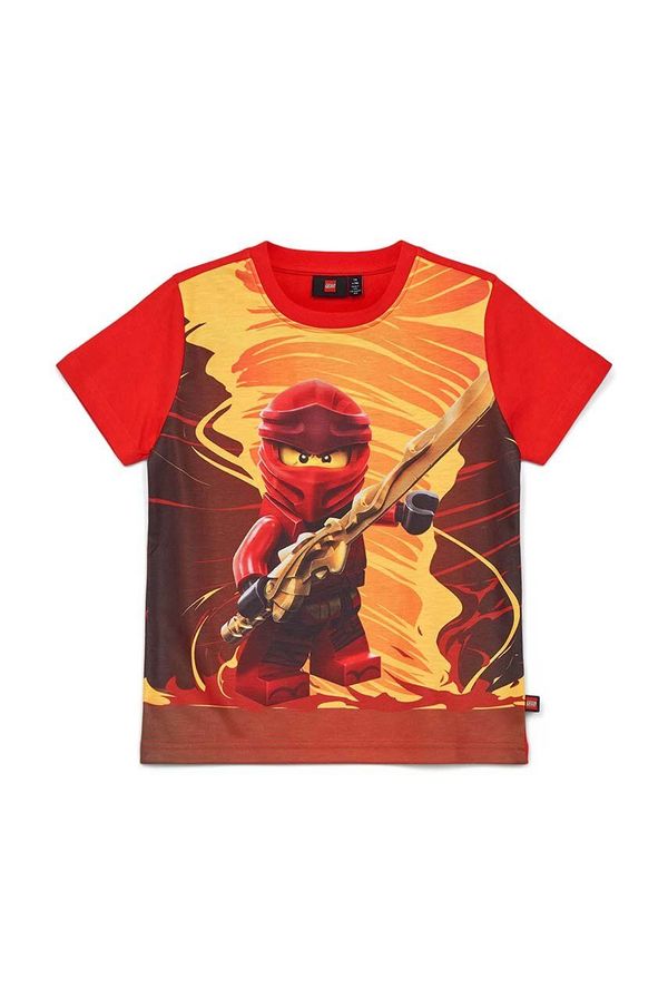 Lego Dječja pamučna majica kratkih rukava Lego boja: crvena, s tiskom