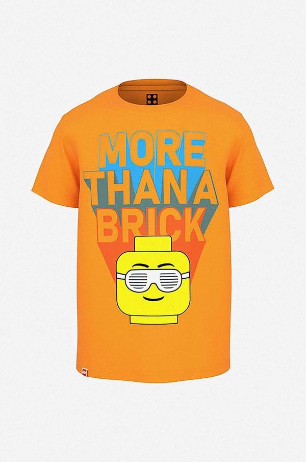 Lego Dječja pamučna majica kratkih rukava Lego boja: narančasta, s tiskom