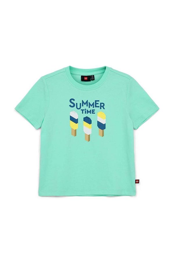 Lego Dječja pamučna majica kratkih rukava Lego boja: tirkizna