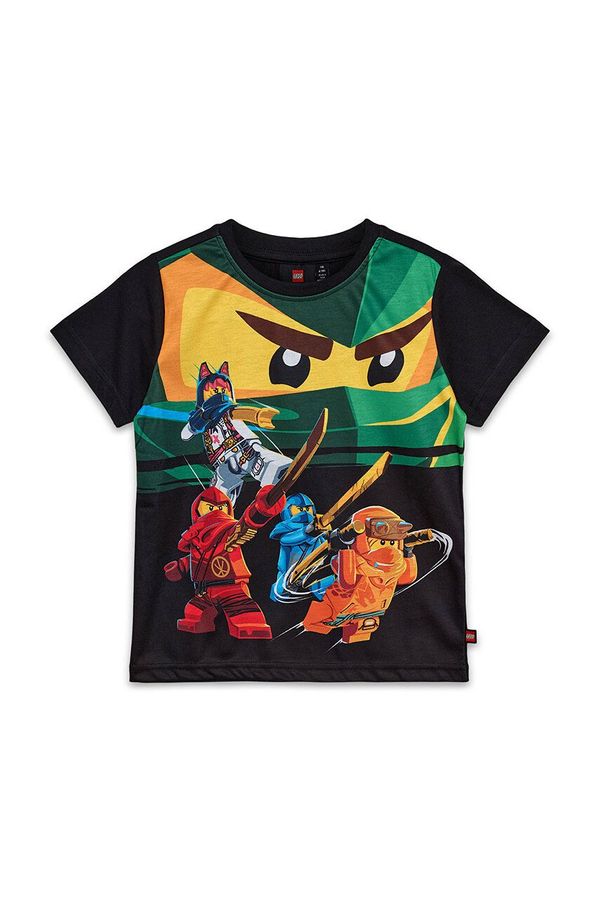 Lego Dječja pamučna majica kratkih rukava Lego LWTANO 627 boja: crna, s tiskom, 12011279