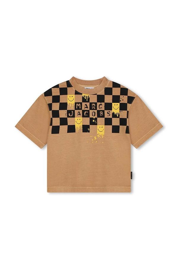 Marc Jacobs Dječja pamučna majica kratkih rukava Marc Jacobs boja: smeđa, s tiskom, W60283