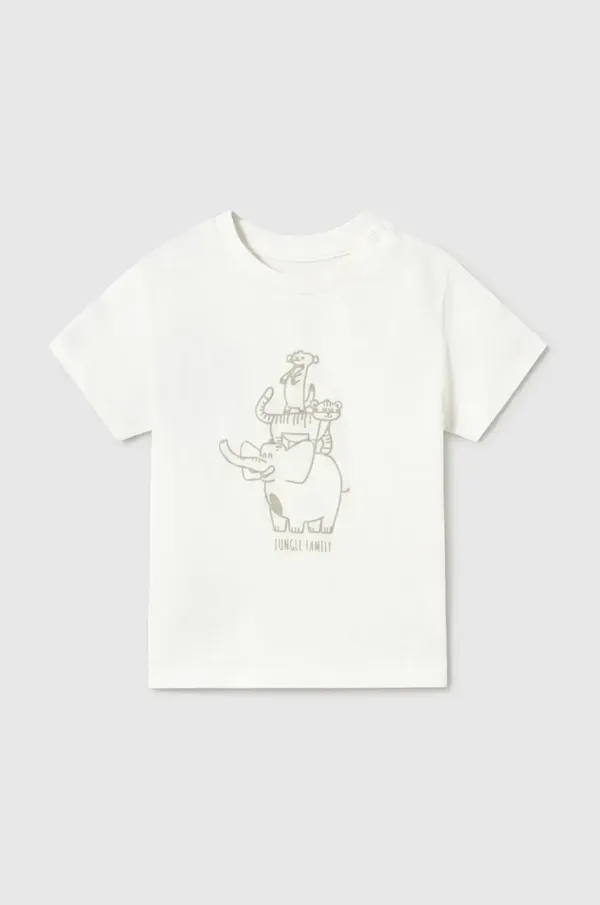 Mayoral Dječja pamučna majica kratkih rukava Mayoral boja: bež, s tiskom, 1054