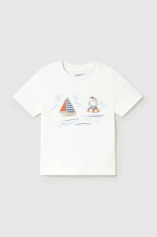 Mayoral Dječja pamučna majica kratkih rukava Mayoral boja: bijela, s tiskom, 1059