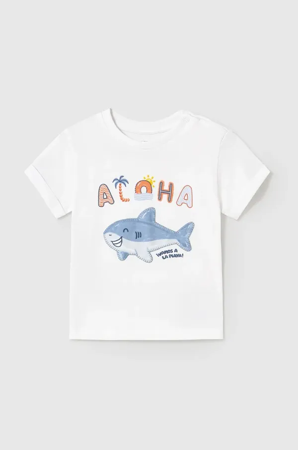 Mayoral Dječja pamučna majica kratkih rukava Mayoral boja: bijela, s tiskom, 1066