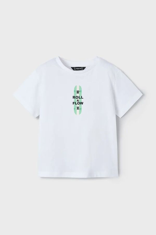 Mayoral Dječja pamučna majica kratkih rukava Mayoral boja: bijela, s tiskom, 3039