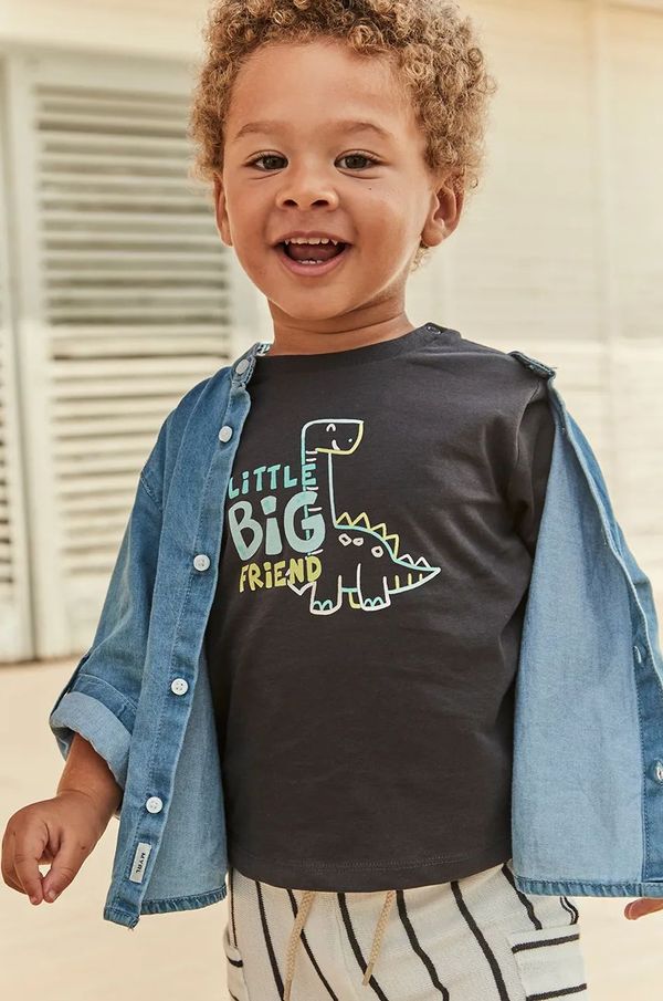 Mayoral Dječja pamučna majica kratkih rukava Mayoral boja: crna, s tiskom, 1062