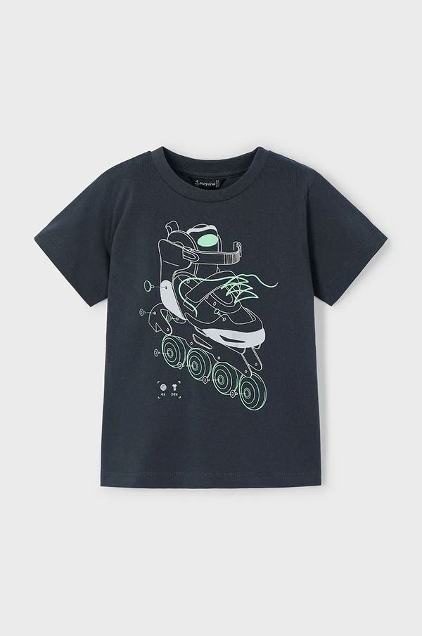 Mayoral Dječja pamučna majica kratkih rukava Mayoral boja: crna, s tiskom, 3037