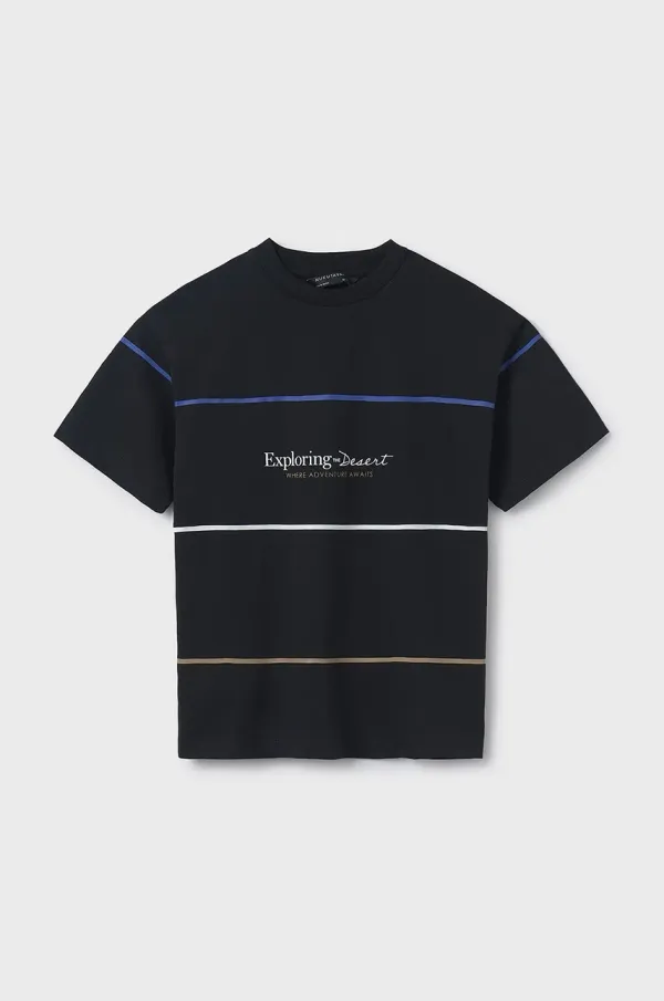 Mayoral Dječja pamučna majica kratkih rukava Mayoral boja: crna, s tiskom, 6008