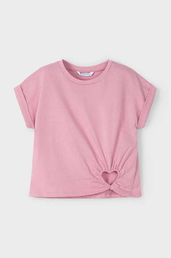Mayoral Dječja pamučna majica kratkih rukava Mayoral boja: ružičasta, 3006