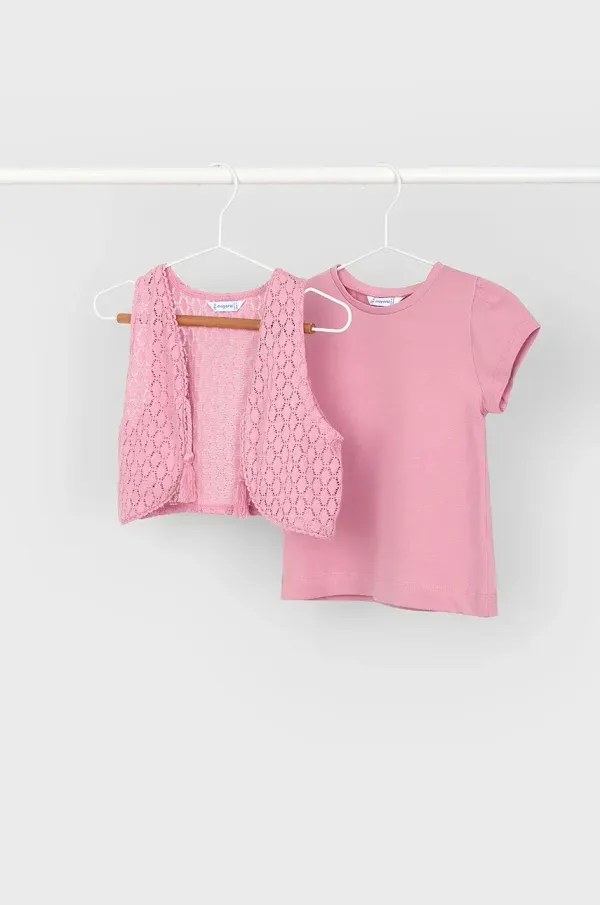 Mayoral Dječja pamučna majica kratkih rukava Mayoral boja: ružičasta, 3007