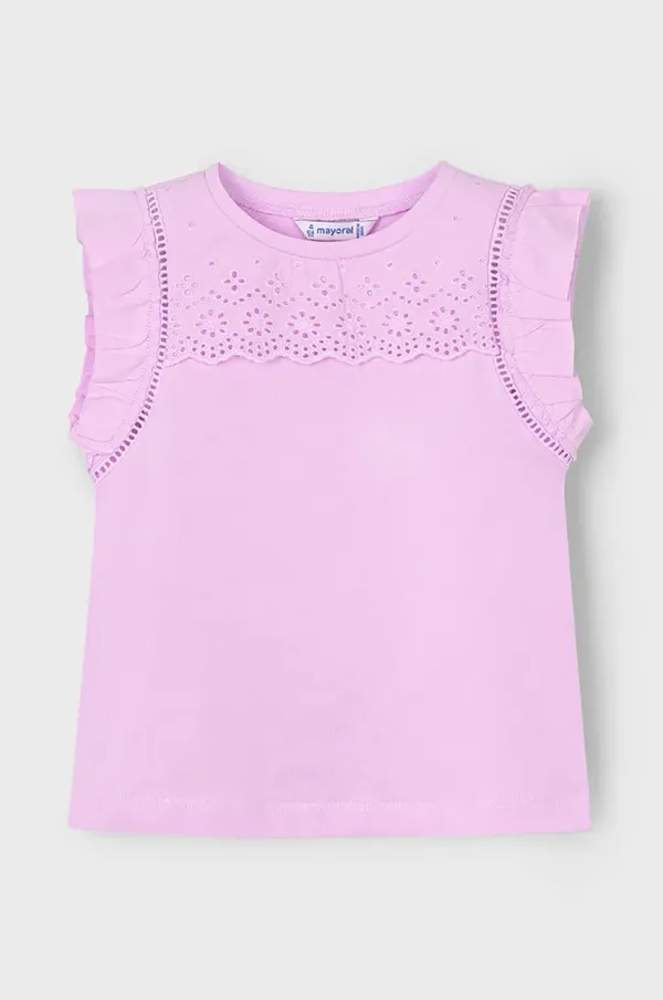 Mayoral Dječja pamučna majica kratkih rukava Mayoral boja: ružičasta, 3020