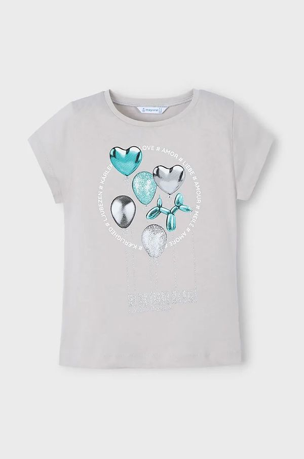 Mayoral Dječja pamučna majica kratkih rukava Mayoral boja: siva, 3014