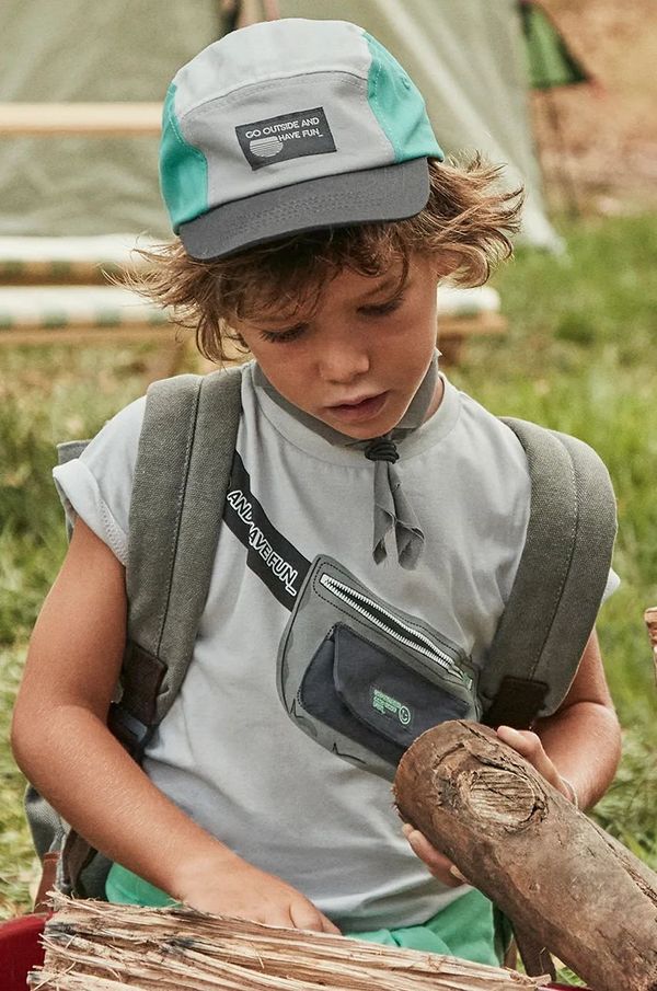 Mayoral Dječja pamučna majica kratkih rukava Mayoral boja: siva, s tiskom, 3036