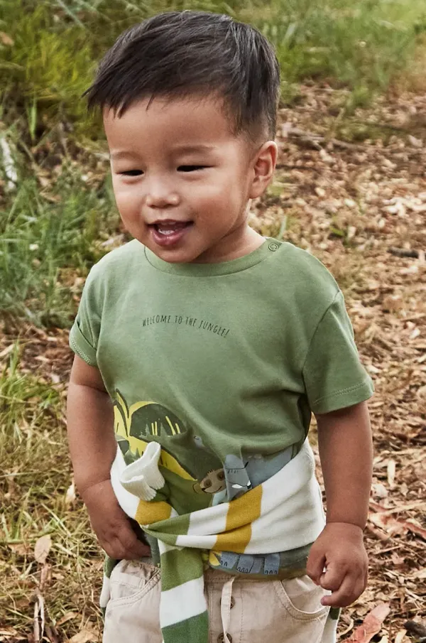 Mayoral Dječja pamučna majica kratkih rukava Mayoral boja: zelena, s tiskom, 1057