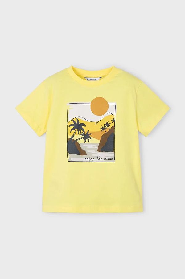Mayoral Dječja pamučna majica kratkih rukava Mayoral boja: žuta, s tiskom, 3034