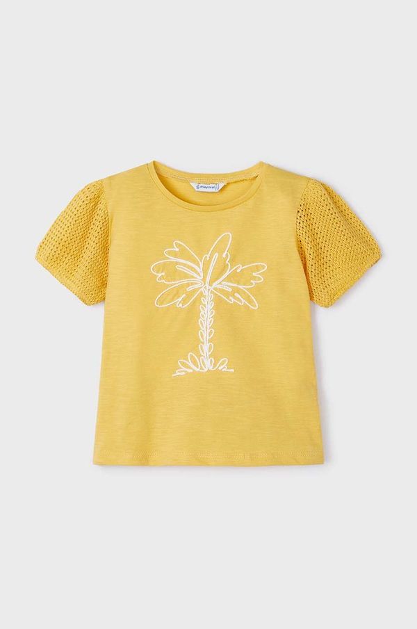 Mayoral Dječja pamučna majica kratkih rukava Mayoral boja: žuta