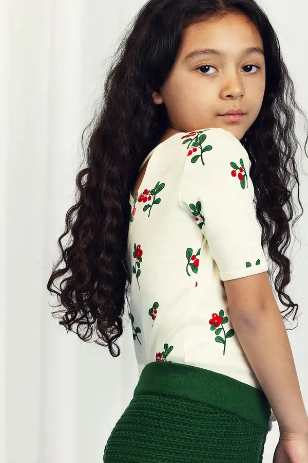 Mini Rodini Dječja pamučna majica kratkih rukava Mini Rodini Lingonberries