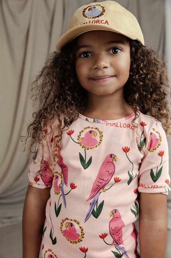 Mini Rodini Dječja pamučna majica kratkih rukava Mini Rodini Parrots boja: ružičasta