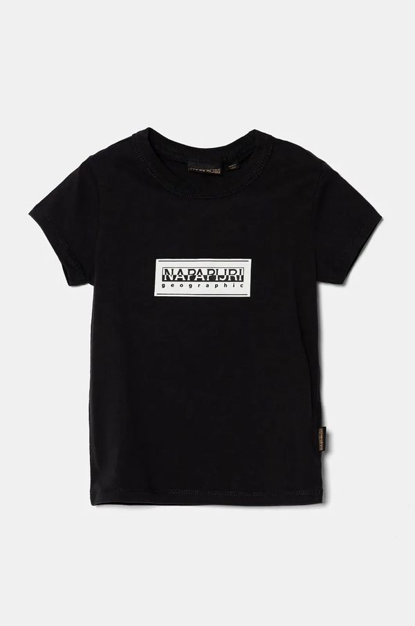 Napapijri Dječja pamučna majica kratkih rukava Napapijri S-CHAMOIS SS boja: crna, s tiskom, NP0A4HYL0411