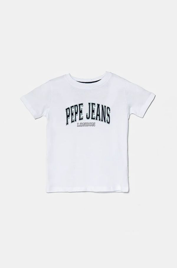 Pepe Jeans Dječja pamučna majica kratkih rukava Pepe Jeans BAIN boja: bijela, s tiskom, PB503915