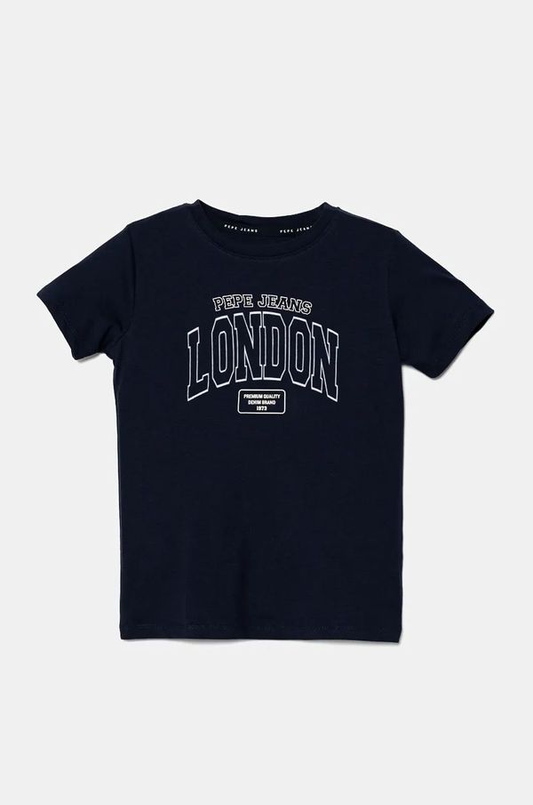 Pepe Jeans Dječja pamučna majica kratkih rukava Pepe Jeans BALEY boja: tamno plava, bez uzorka, PB503912
