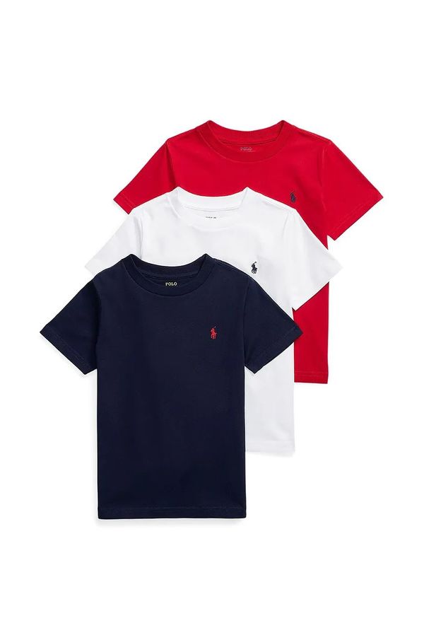 Polo Ralph Lauren Dječja pamučna majica kratkih rukava Polo Ralph Lauren 3-pack boja: crvena, bez uzorka, 322884456001