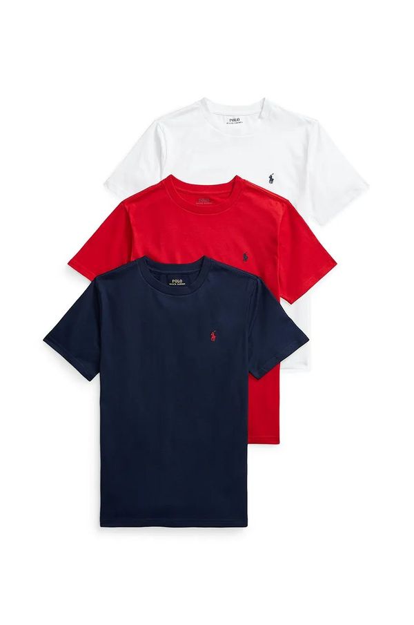 Polo Ralph Lauren Dječja pamučna majica kratkih rukava Polo Ralph Lauren 3-pack boja: crvena, bez uzorka, 323884456001